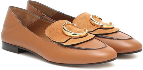 chloe c leather loafer